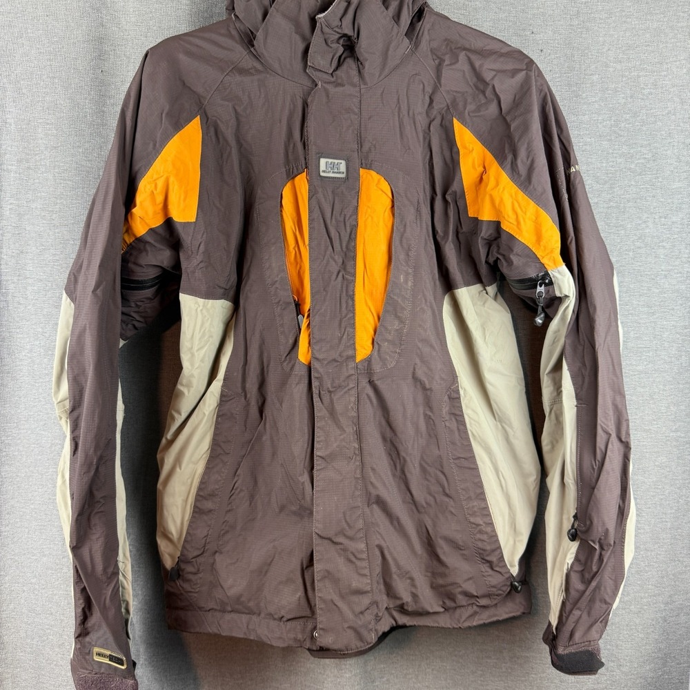 Helly Hansen Tech XP Gray Orange Mens  Watertight‎ Hooded Lined Jacket Size S